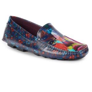 Robert Graham Ostar Print Leather Driving Loafers Size 8